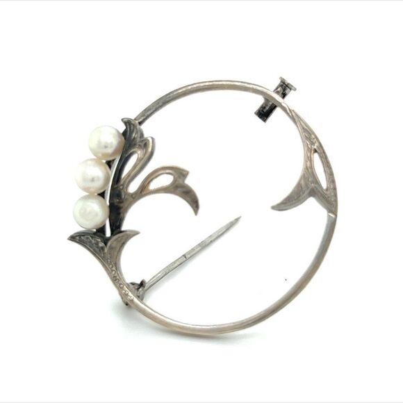 Mikimoto Estate Akoya Pearl Brooch Pin Sterling Silver 4.65 mm M280 - Picture 13 of 13